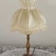 French Vintage Brass Table Lamp With Cream Fringed Shade 5567