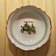 6 small hollow plates in white porcelain pattern vintage cars