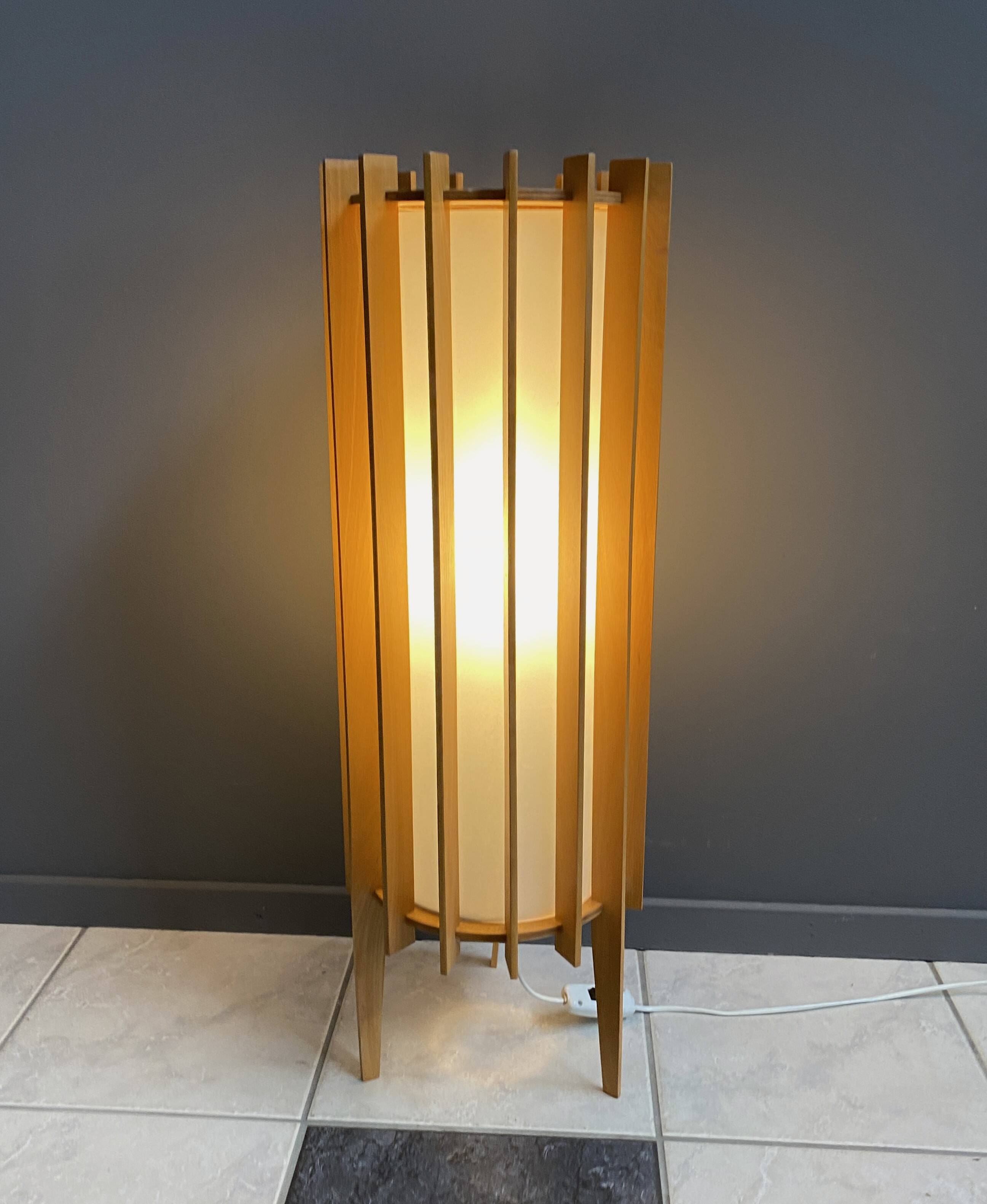 Wood table lamp 1960s