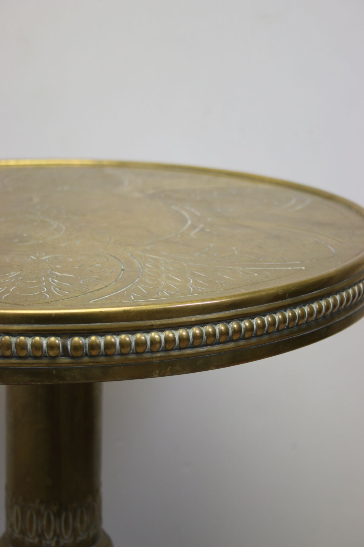 Round copper side table from the 50 years