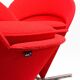 Pair of Cone Chair armchairs by Verner Panton for Vitra, red wool fabric.