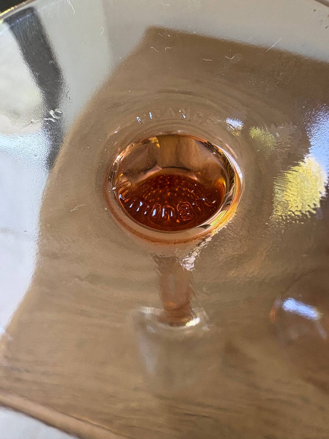 set of 6 vintage pink luminarc champagne flutes