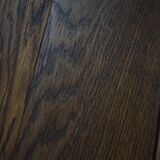 Modern Danish oak commode with decorative relief sculpture, mid-20th century.