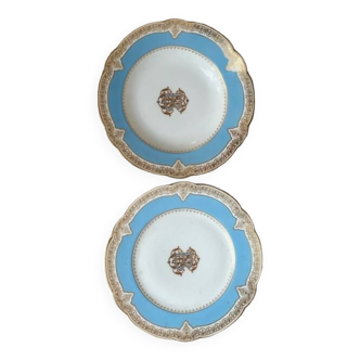 2 assiettes en porcelaine de Paris