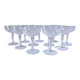 Service Champagne glass cut crystal lot of 11 stemmed glass