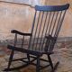 Rocking-chair vintage 50s in black lacquered wood