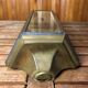 Old Brass Lantern Wall Lamp with Mirrored Background + Vintage Glass Plates