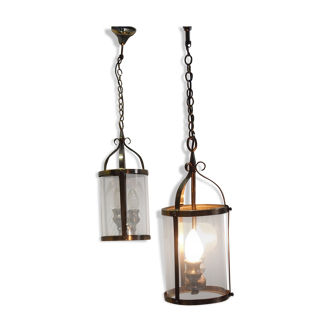 Pair of Vintage Lantern/Brass Suspension