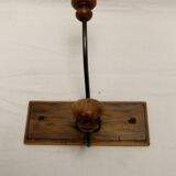 Wall coat rack hook wrought iron wood