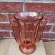 vase val saint lambert molded glass pink pedayer storied art deco
