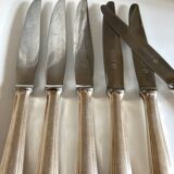 Set of 6 Christofle Boreal knives by Luc Lanel art deco