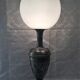 Atypical metal lamp medieval globe opaline style