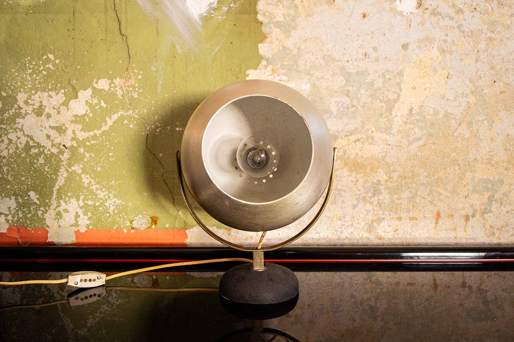 Lampe de table italienne orientable en aluminium, 1960