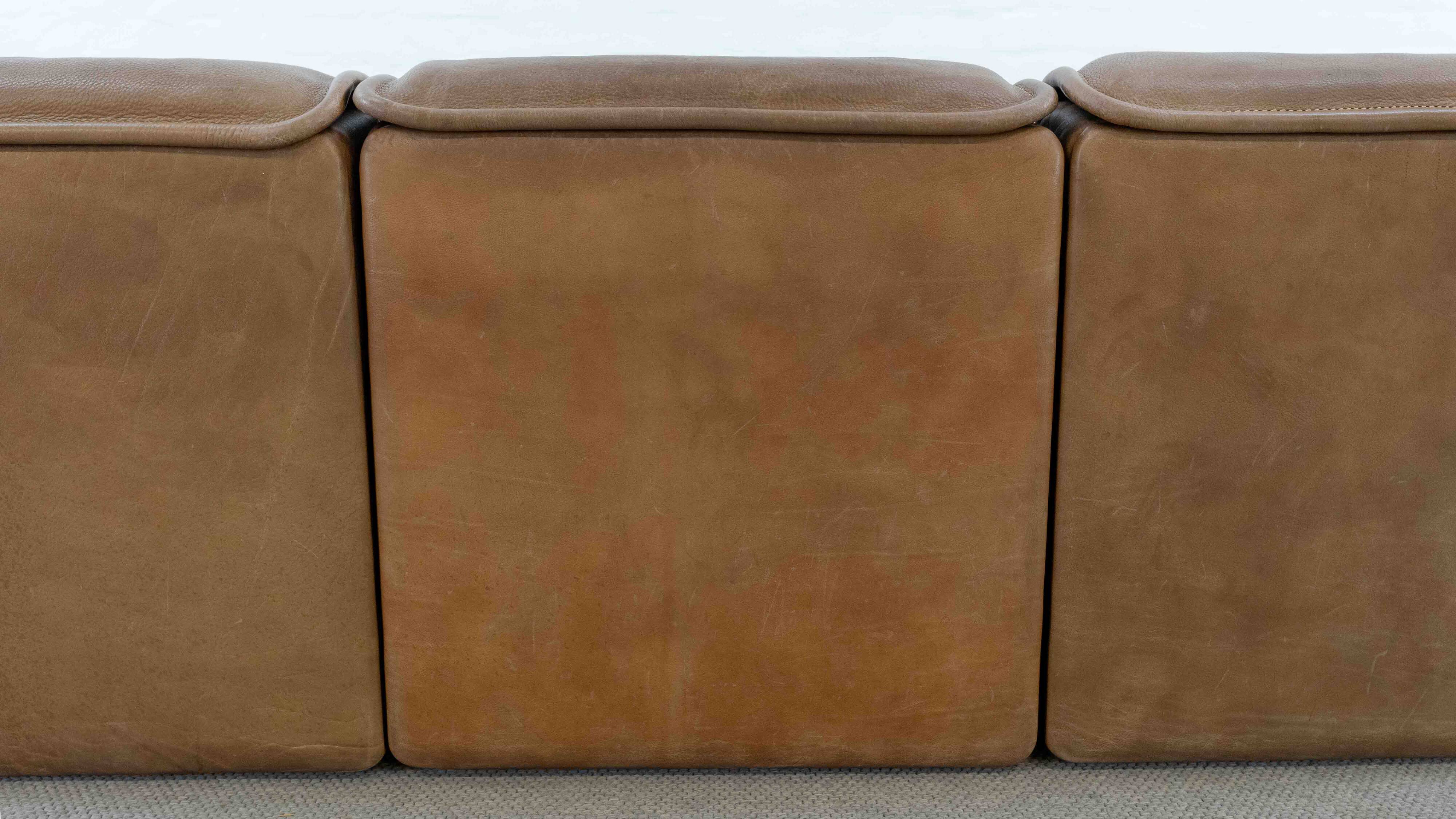 Modular De Sede Sofa DS-12 in cognac leather, 70s
