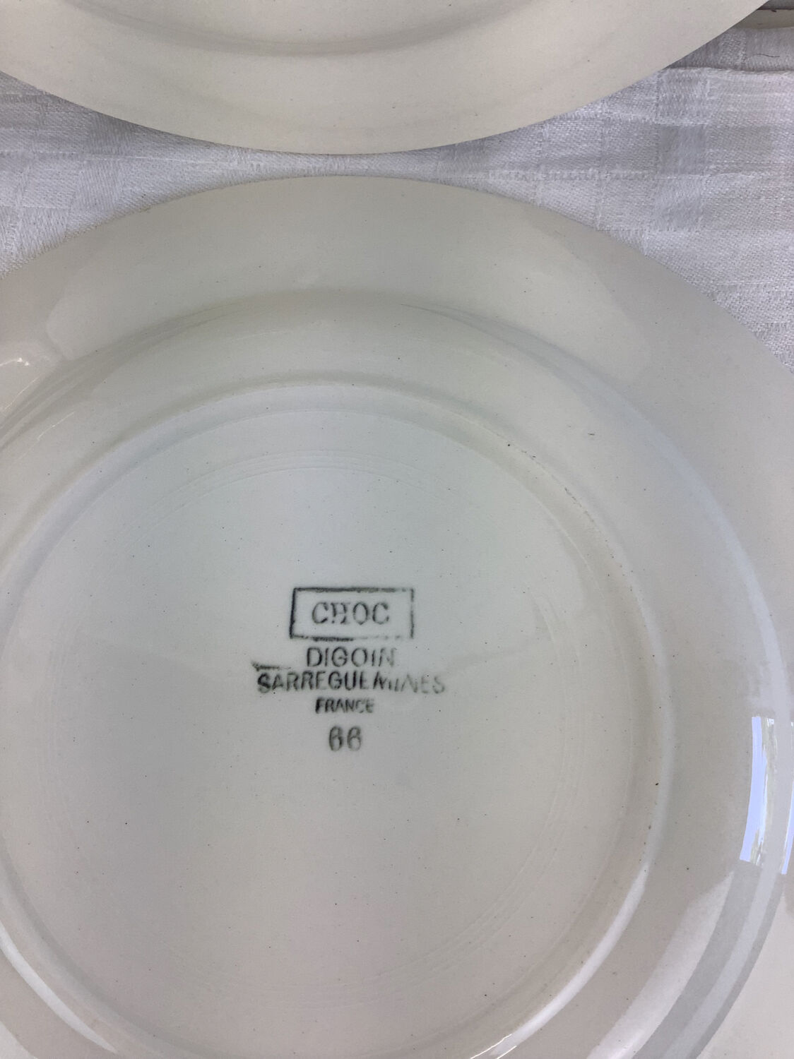 6 old Digoin soup plates