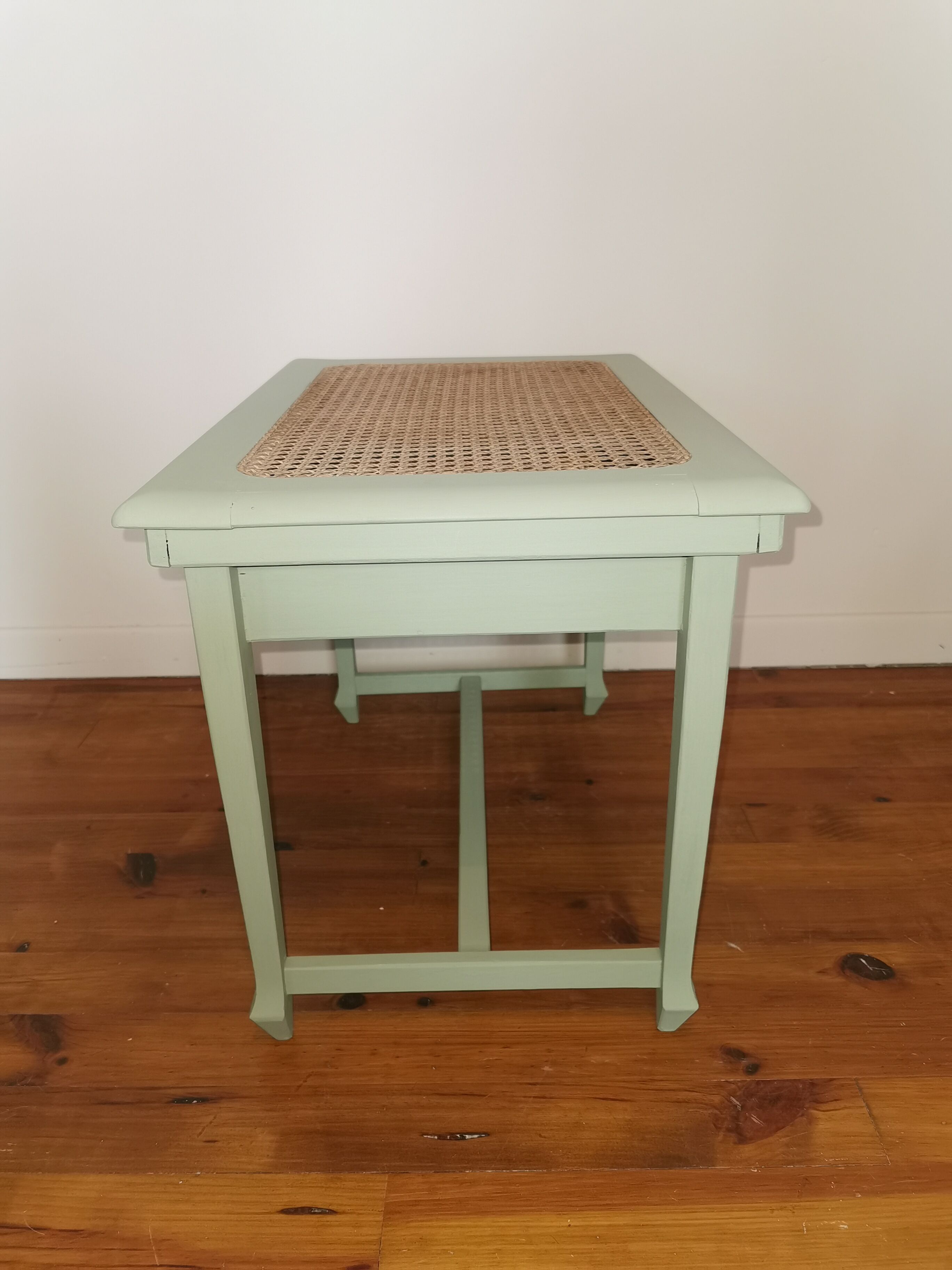 Old wooden bench and revamped canning