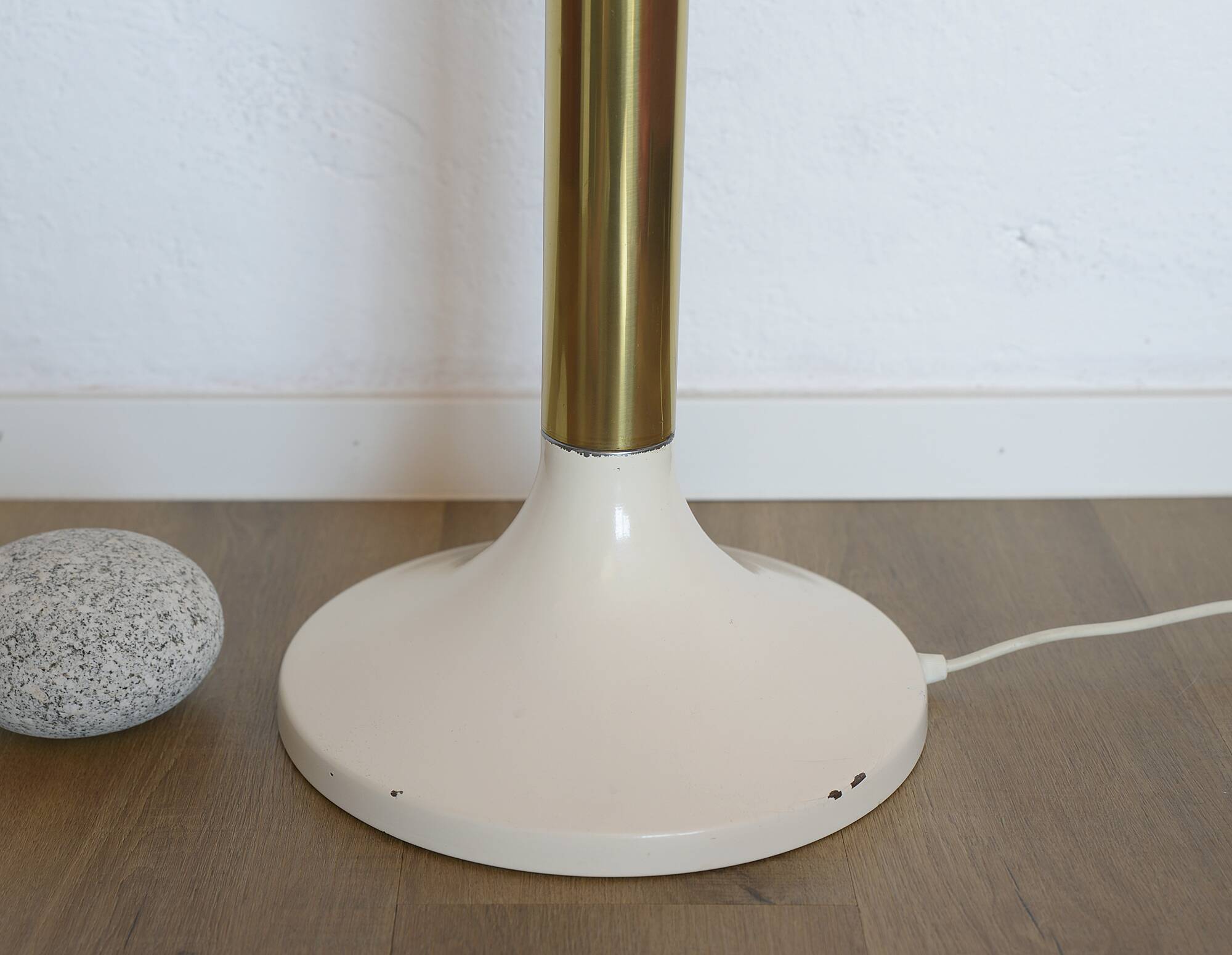 Vintage Brass Floor Lamp Elegant Gold Tall Mid Century Modern Light