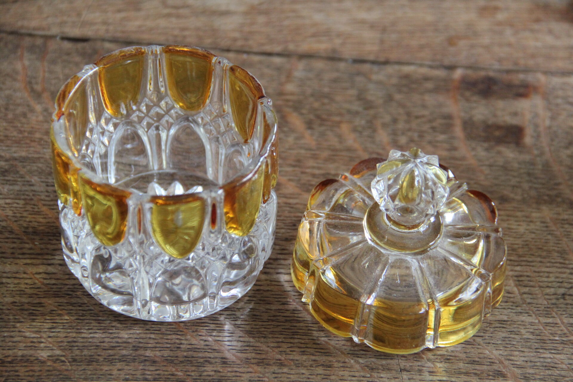 Set of crystal art deco toilet bottles