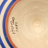 Moroccan ashtray with blue and white stripes