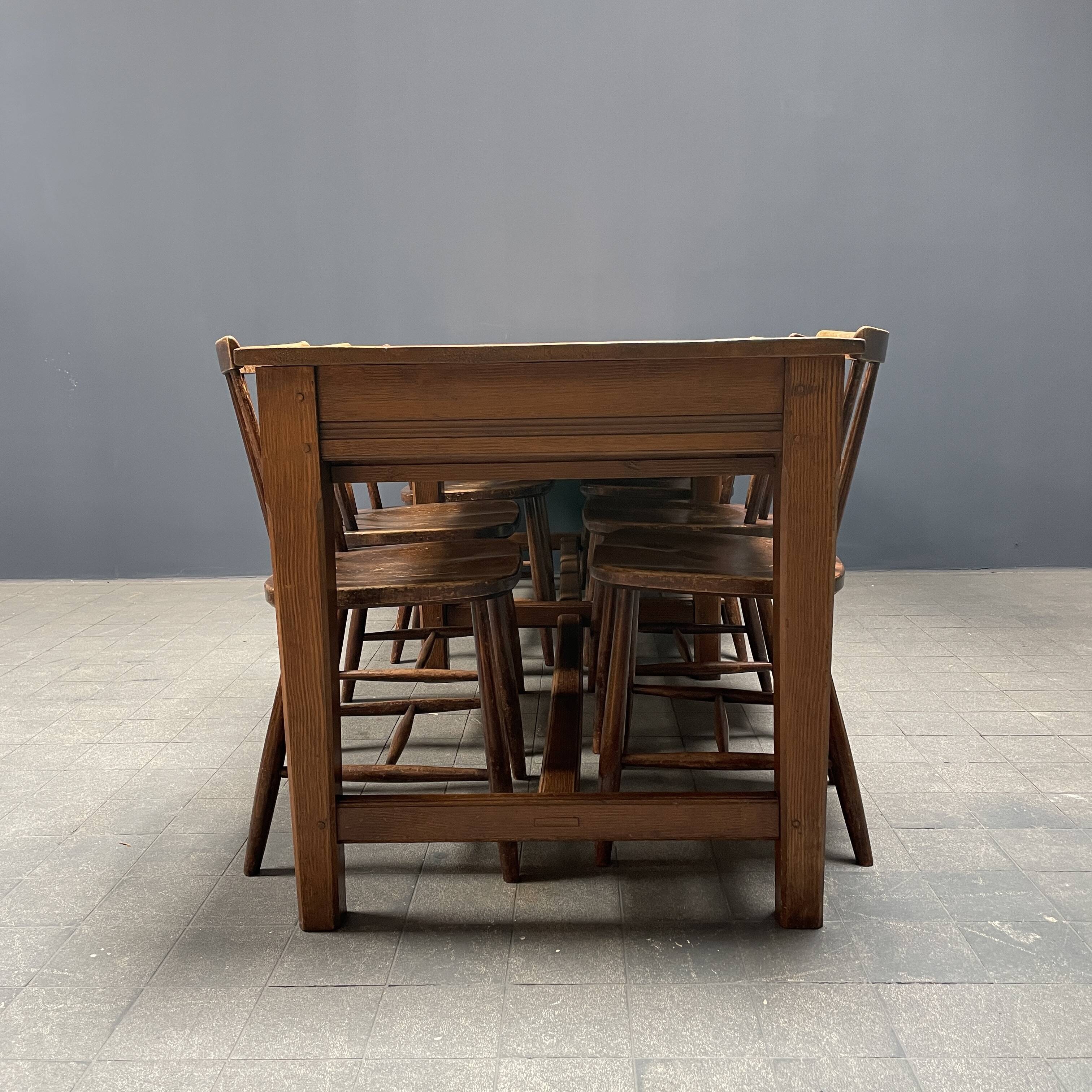 Large antique drapery fabric table