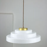 Mid-century cascade brass and plexiglass pendant lamp