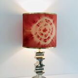 Vintage living room lamp pewter base, Italy 60s