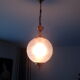 Hanging lamp brass & ball glass 50