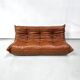 Togo sofa in cognac cowhide by Michel Ducaroy for Ligne Roset.