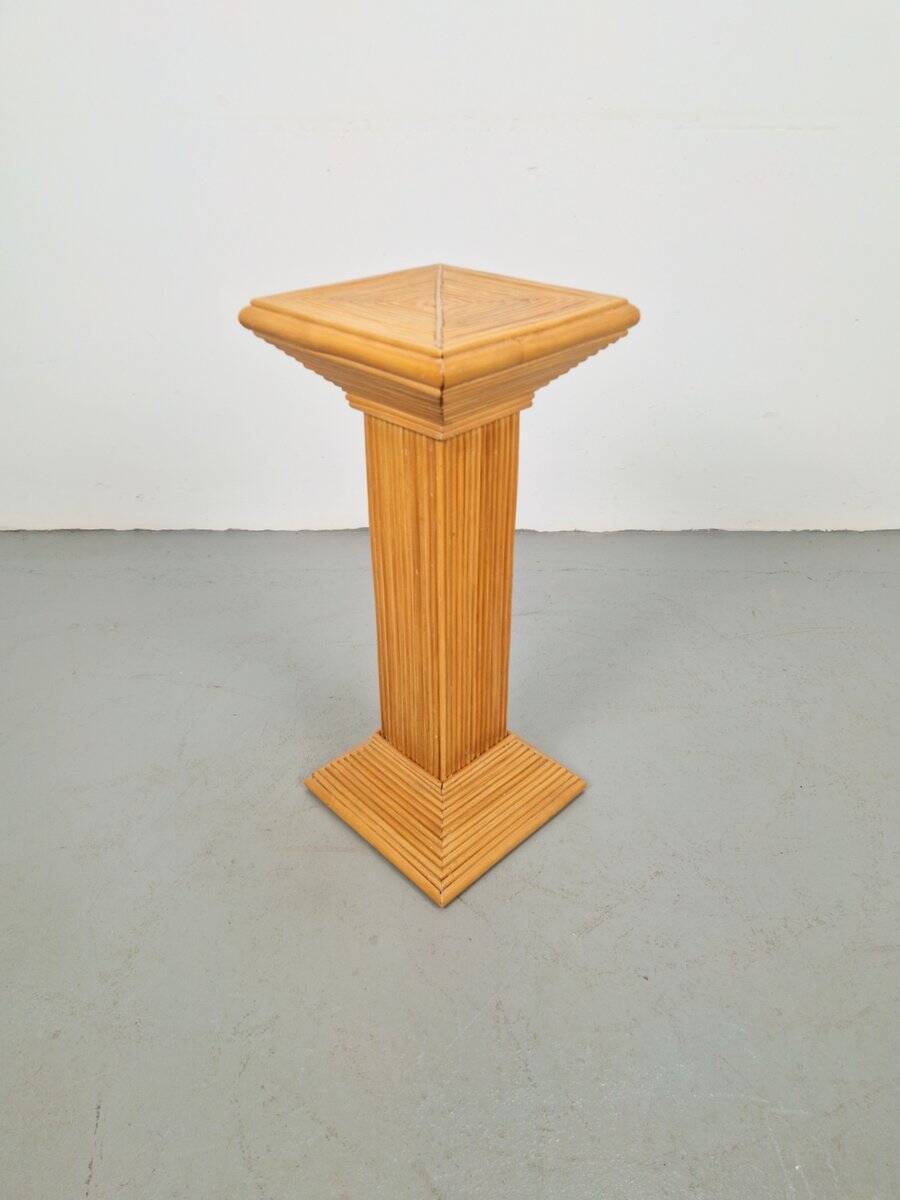 Vintage Rattan Pedestal from Vivai del Sud, 1980s