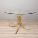 Ensemble de 4 chaises et table vintage années 70 en métal doré design gastone rinaldi