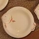 Set of 8 Longwy earthenware fish plates in powder pink