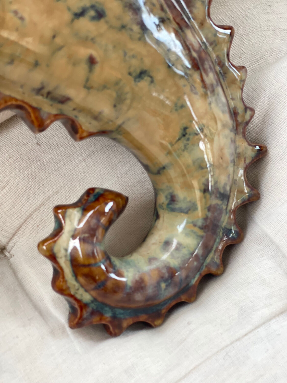 Ceramic wall seahorse