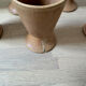 Lot of 8 vintage beige and brown enamelled stoneware mazagrans from the 1970s.