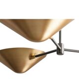 1950s Mid Century Brass Simms 3-Light Sputnik Chandelier – Curved Arm Linea