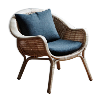 Fauteuil Madame en rotin design danois années 50 par Nanna Ditzel