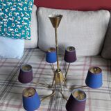 Vintage Scandinavian luminaire with 6 branches