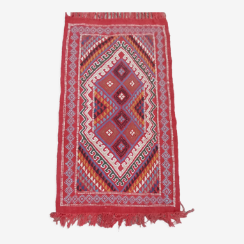 Handmade red Berber margoum carpet