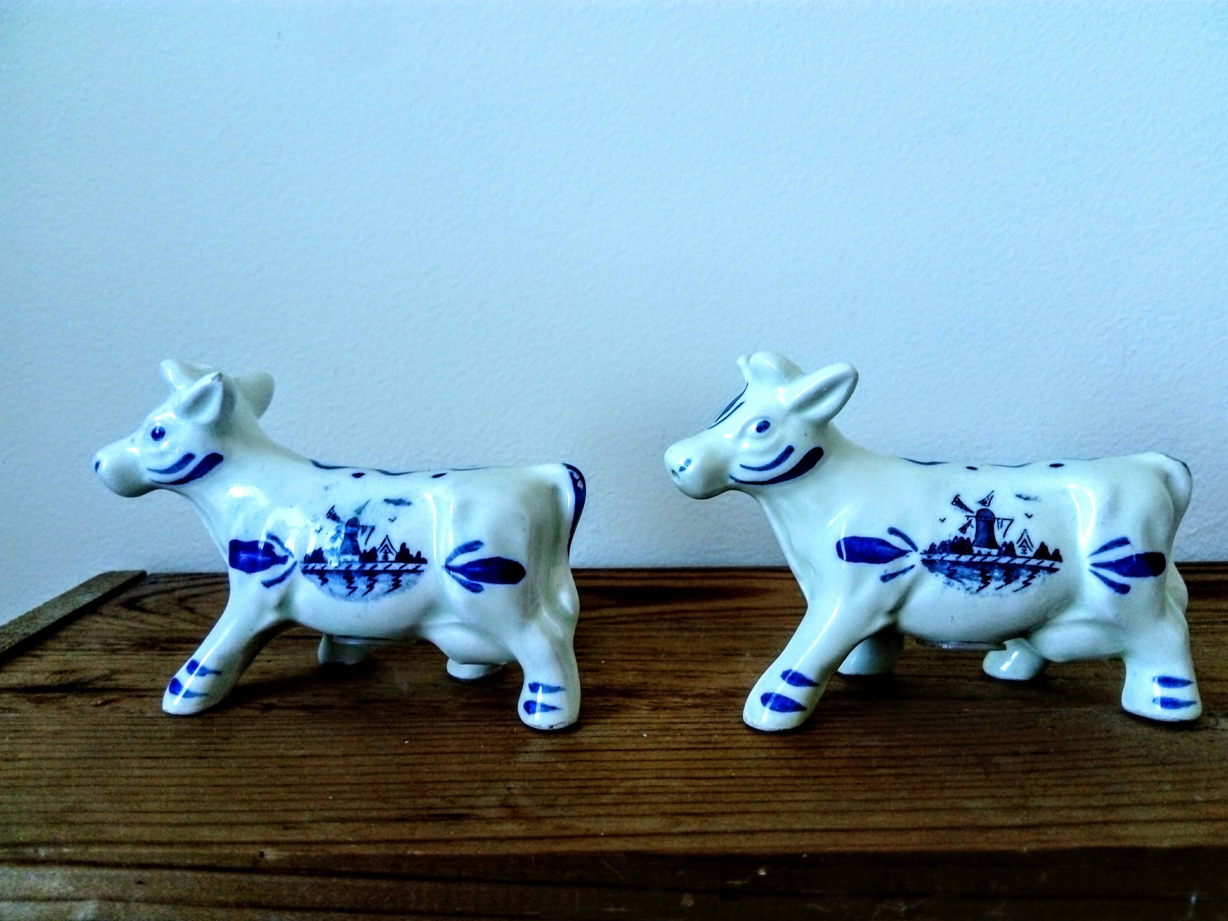 Delft Blue Cow Salt and Pepper Shakers