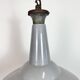 Large Industrial British Grey Enamel Factory Pendant Lamp from Benjamin, 19