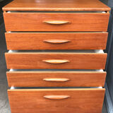 Tall teak chest of drawers from the 1960s
