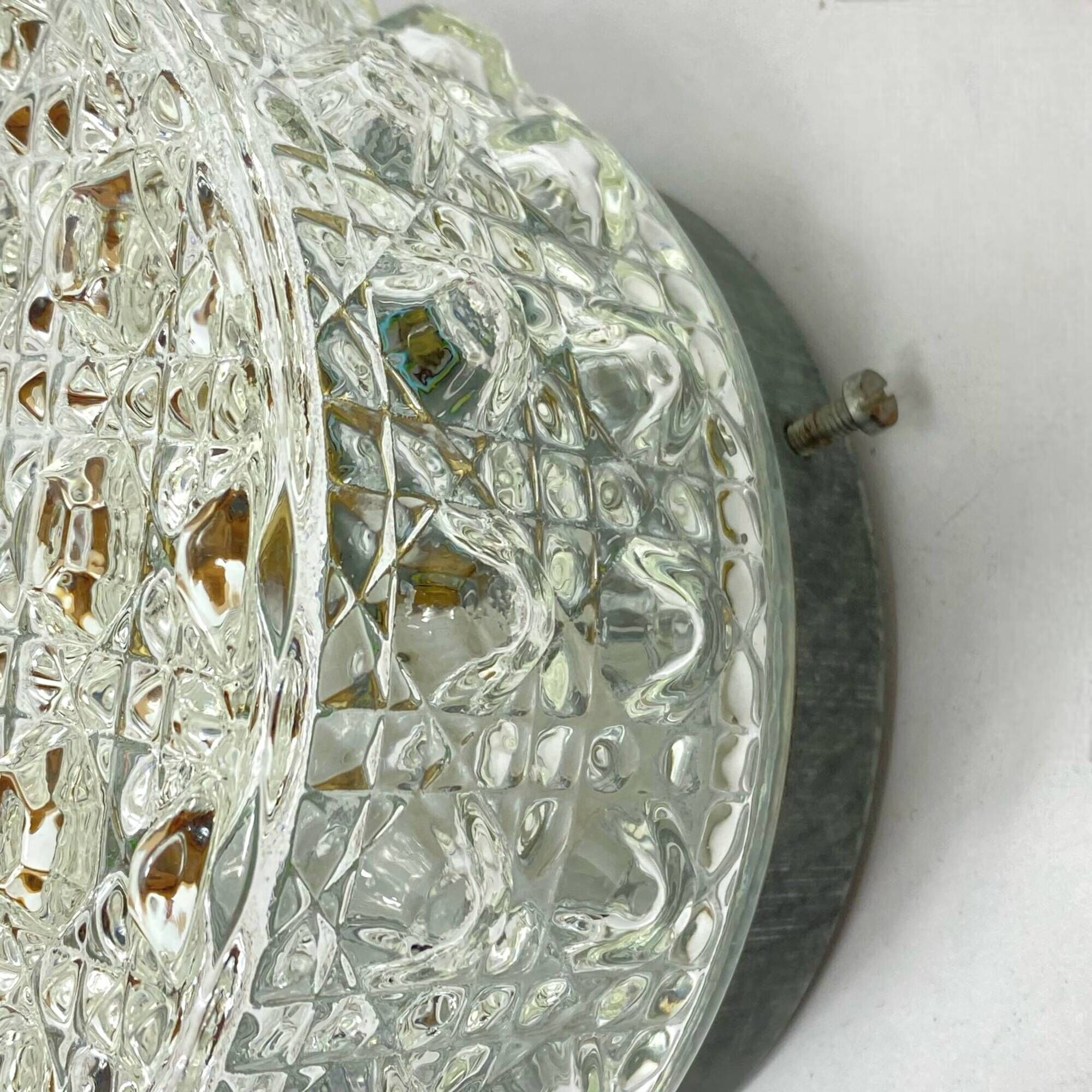 Small wall light ceiling light round minimalist glass 1970 1980 seventies eighties