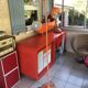 Vintage 70s orange eyeball floor lamp