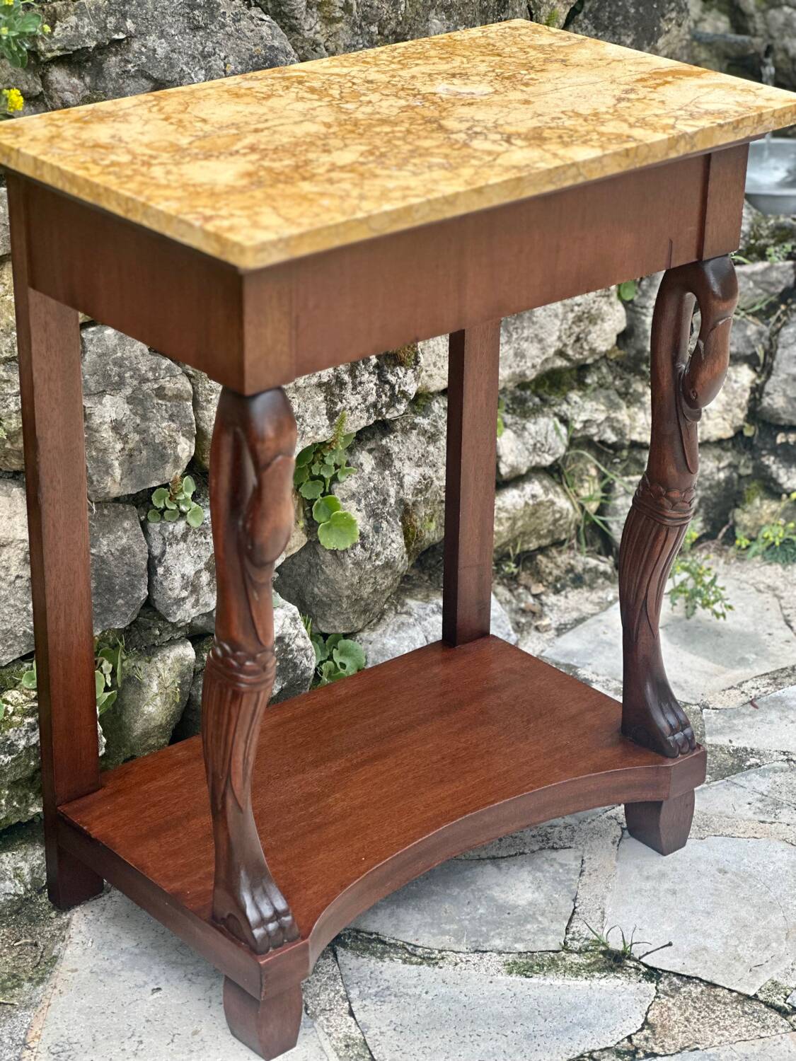 Paire de consoles de Acajou de style Empire XXème siècle