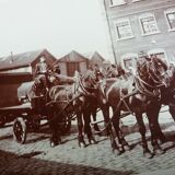 Old photograph 1900 carriage horses and coachman State Railways