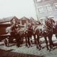 Old photograph 1900 horse-drawn carriage and coachman State Railways