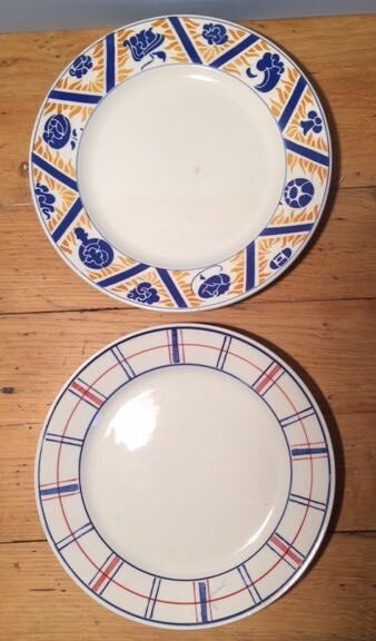 Assortment of blue tones dessert plates