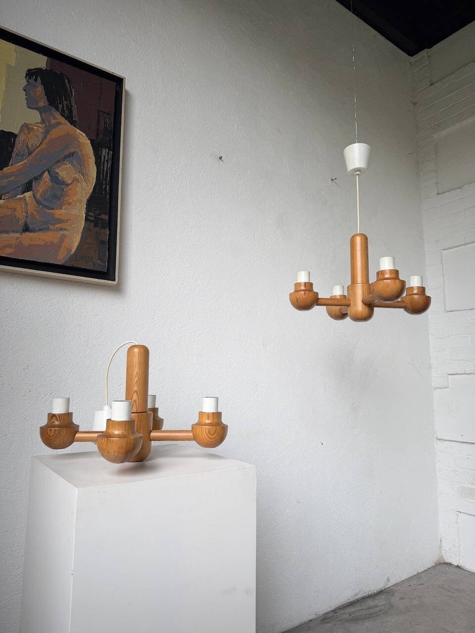 Paire de suspensions Ikea en pin 1980