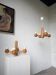 Pair of Ikea pine pendant lights from the 1980s.