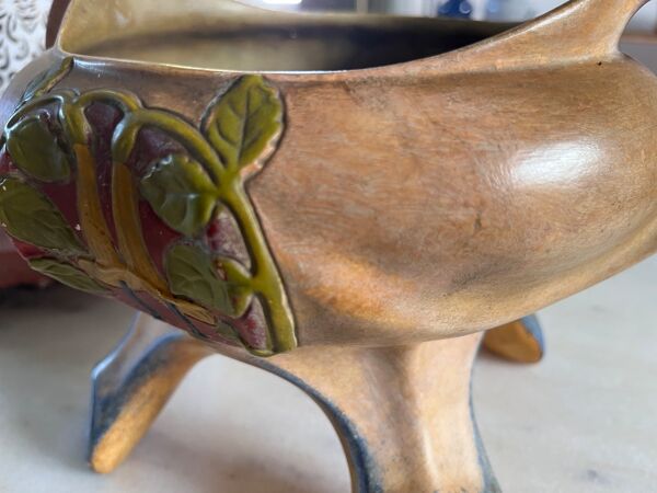 Ensemble vase coupe julius dressler céramique art nouveau autriche