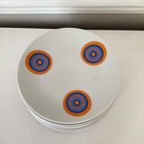 Service of 6 plates, design, earthenware Scherzer